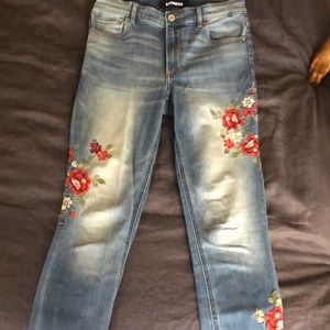 Embroidered Express high rise jeggings
